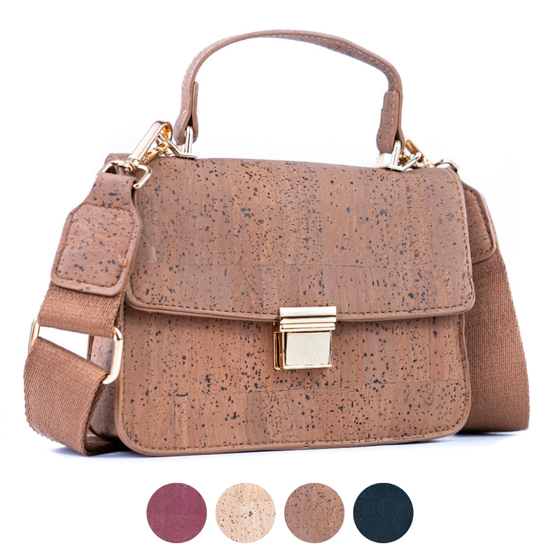 Chic Natural Cork Crossbody Bag with Gold Clasp BAG-2322