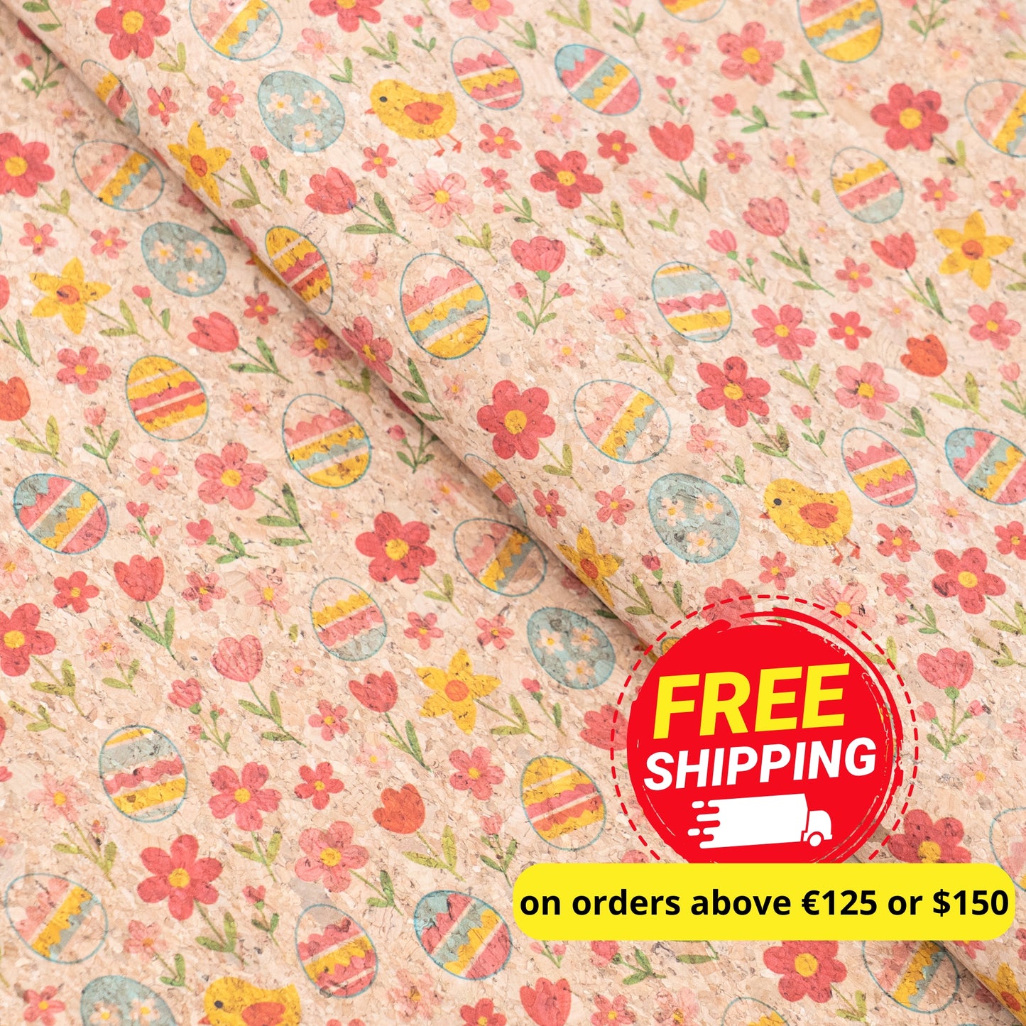 Easter-Themed Patter Cork Fabric COF-778