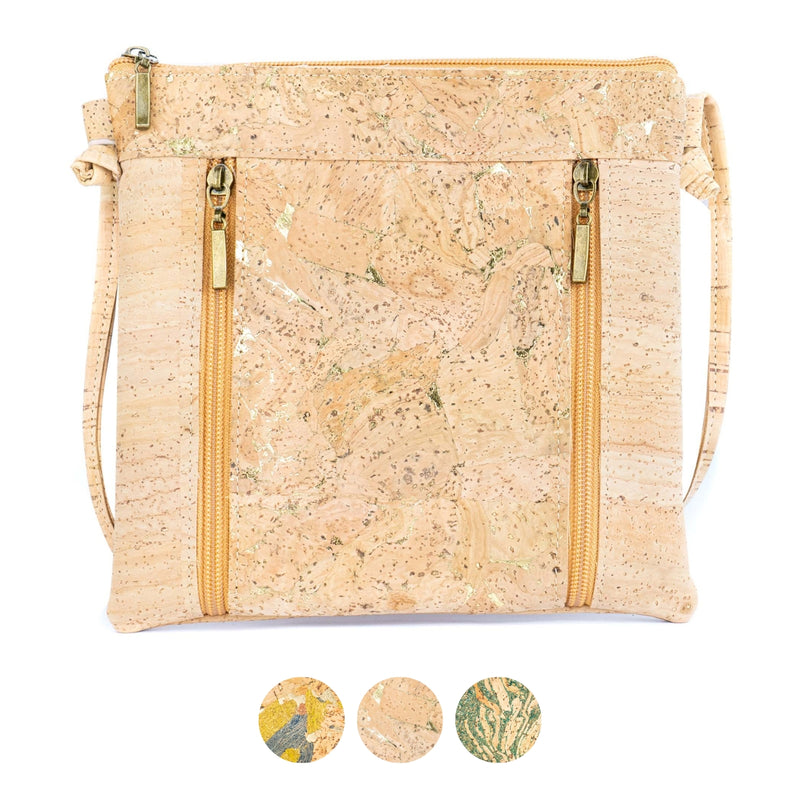 Cork Crossbody Bag with Dual Front Zippers BAGP-319