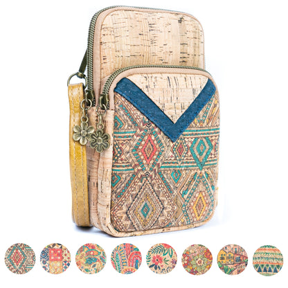 Cork Patchwork Embellished Women's Phone Pouch BAGD-552