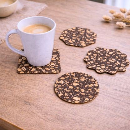 10units-Coffee Grounds Cork Coasters L-1169-10