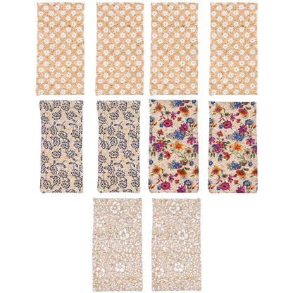 Squeeze-Top Cork Glasses Pouches – Assorted Prints, Pack of 10 | L-1219-MIX-10