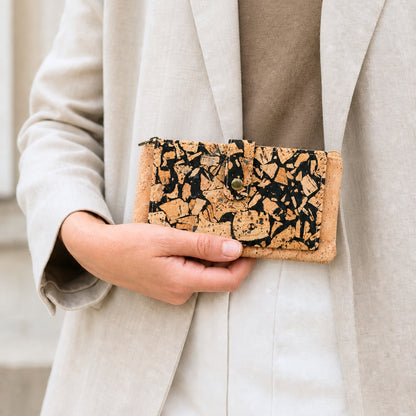 Cork Women's Long Wallet & Card Holder in Coffee Bean Design BAG-2261-EF