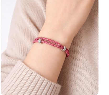 3mm round red braided cork  handmade bracelet （5units）