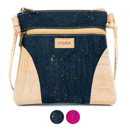 Cork Crossbody Bag – Vegan Shoulder Purse with Zipper Pocket BAGP-329