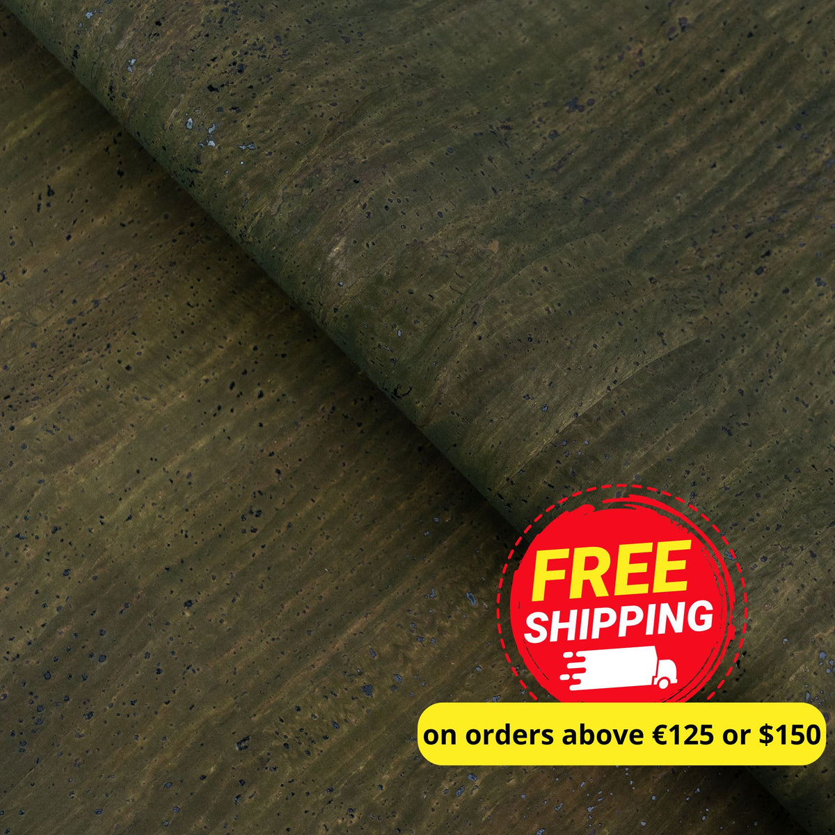 Dark Olive Brown Natural Cork Fabric – PU Backing COF-704