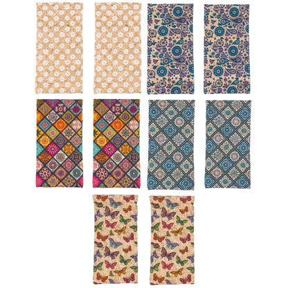 Squeeze-Top Cork Glasses Pouches – Assorted Prints, Pack of 10 | L-1220-MIX-10