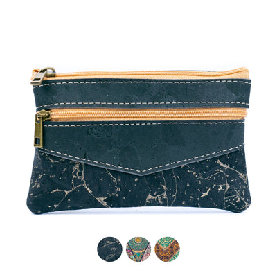 Cork Women's Coin Purse with Dual Zippers BAGP-177（5units）