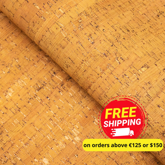 Yellow Portuguese Cork Fabric Rustic COF-183