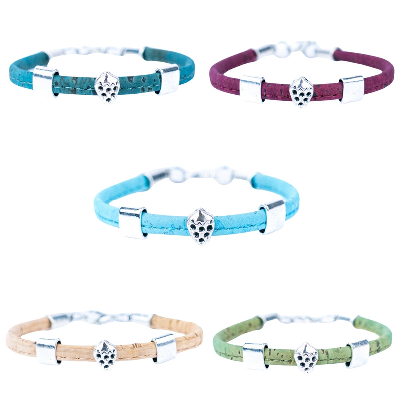 5mm flat colored cork wire and alloy strawberry hardware handmade women&