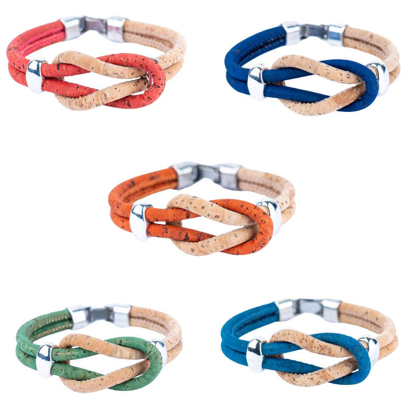 Colorful cork cord handwoven unisex bracelet DBR-053-MIX-5