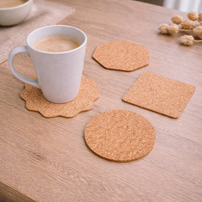 10units-Natural Cork Coasters  – Heat-Resistant Drink Mats L-1168-10