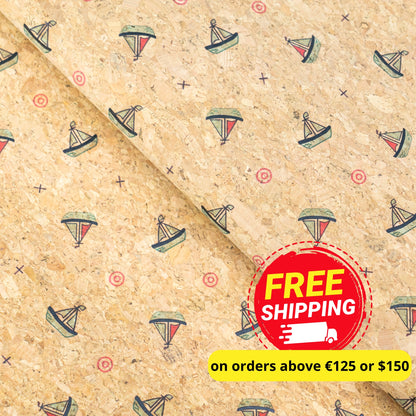 Summer Collection - Sailboat Cork Fabric COF-26