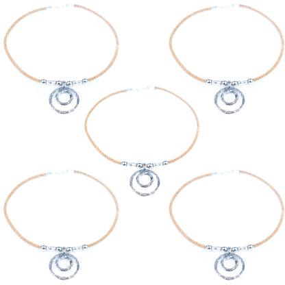 3mm round Cork Handmade necklace colar women original wooden jewelry N-306-5