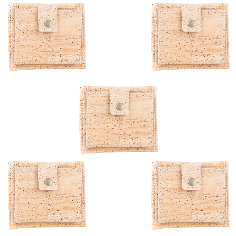Compact Cork Wallet Bi-Fold Coin & Card Holder BAGP-281A（5units）