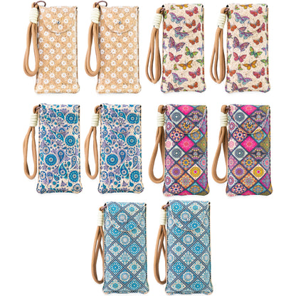 Printed Cork Glasses Pouches with Wrist Strap – Pack of 10 | L-1230-MIX-10