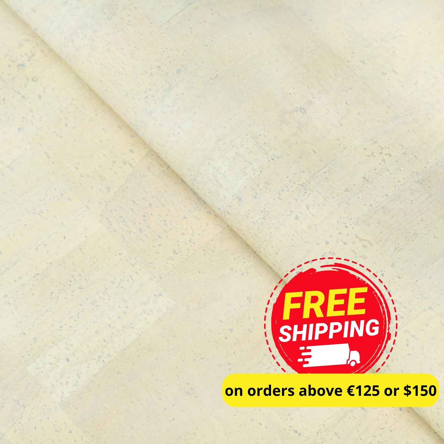 Soft cream natural cork fabric with subtle colorful speckles  COF-680