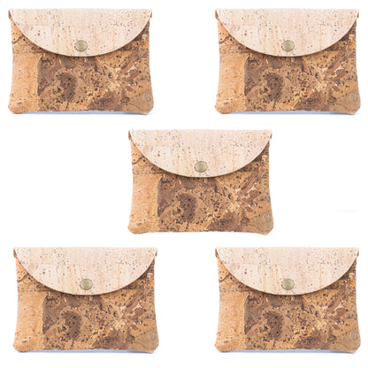 Cork Coin Purse | Set of 5 — Natural Cork Mini Wallet BAGP-306