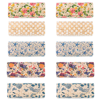 Printed Cork Glasses Cases – Magnetic Closure, Pack of 10 | L-1231-MIX-10