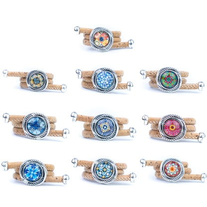 Cork Vintage Ring Set (10 rings | Random Mixed Colors) R-002-MIX-10（random）