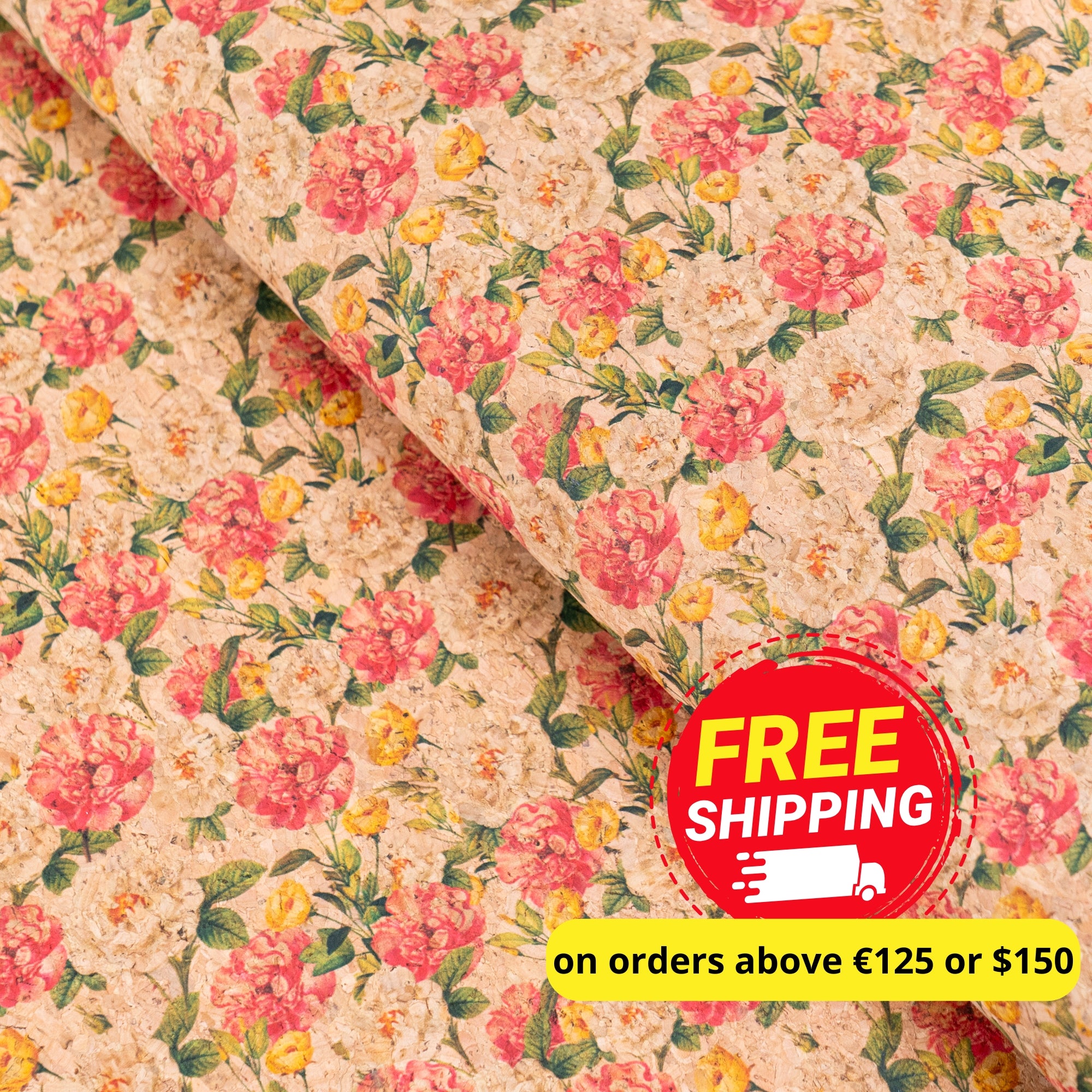 Floral Cork Fabric with Classic Roses COF-19 – MB Cork