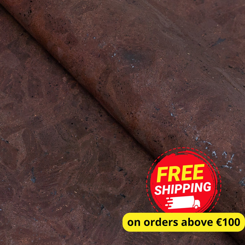 Brown Cork Fabric in Block Style , 0.90mm Thickness COF-612