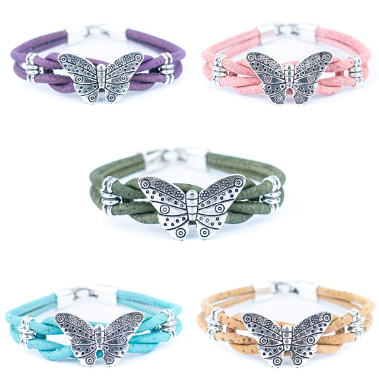 Butterfly Cork Bracelet – Handmade fashion ladies bracelet BR-496-MIX-5