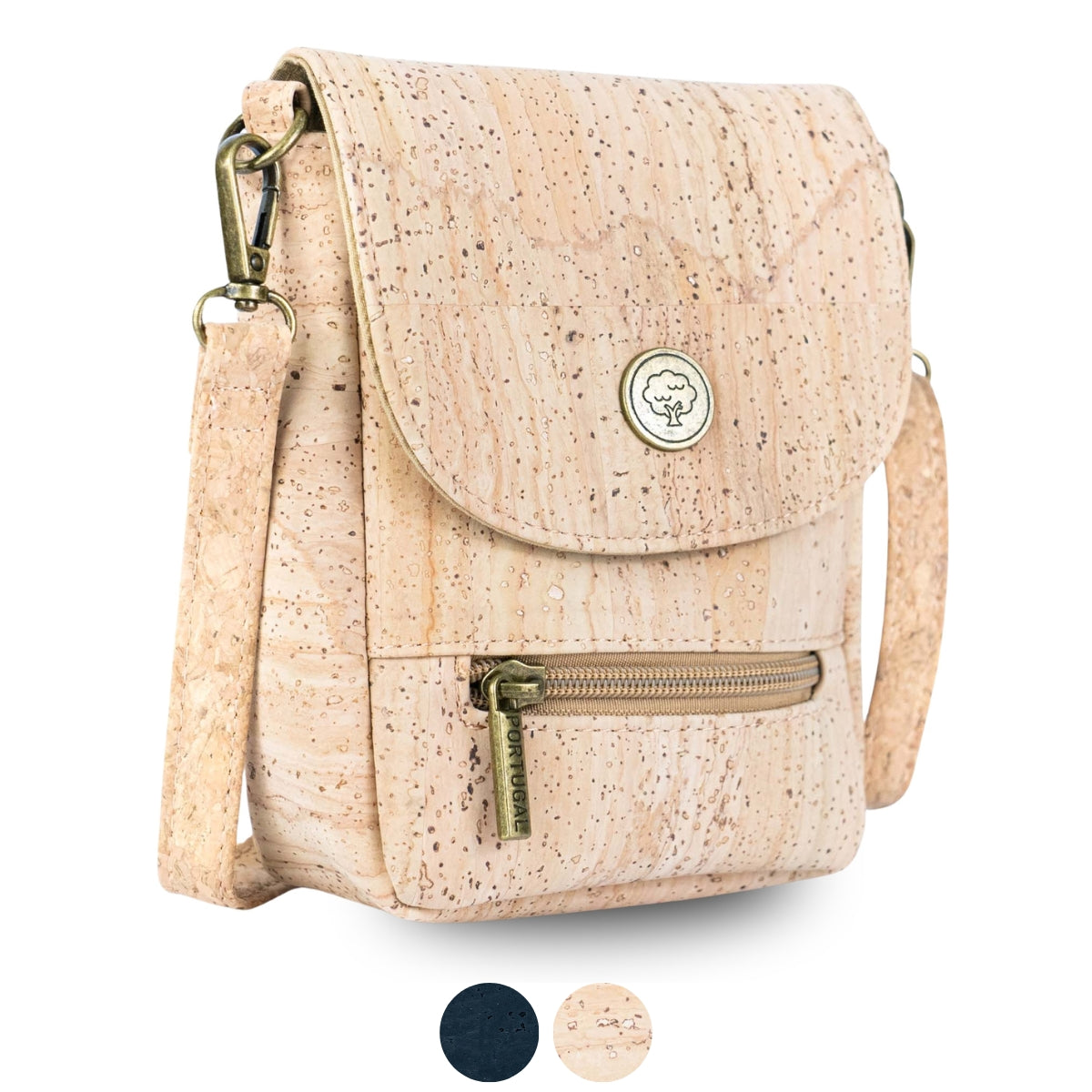 Natural Cork Crossbody Phone Bag with Vintage Turn Lock – BAG-2359