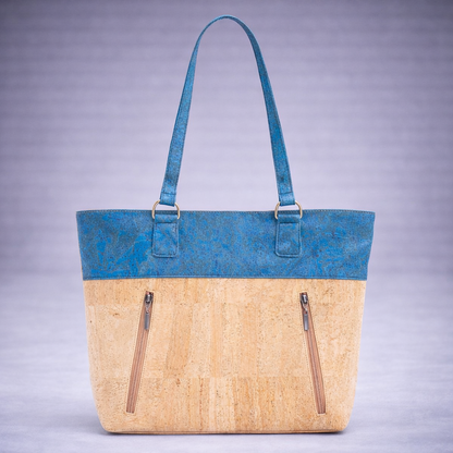 Cork with Color Charcoal style zipper women handbag BAGP-116