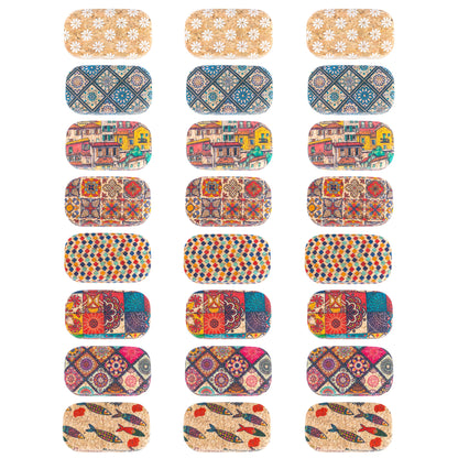 Cork Contact Lens Case with Mirror – Multicolor Pattern – L-1164-MIX-24 (24 Units)