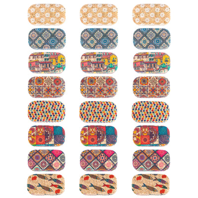 Cork Contact Lens Case with Mirror – Multicolor Pattern – L-1165-MIX-24 (24 Units)