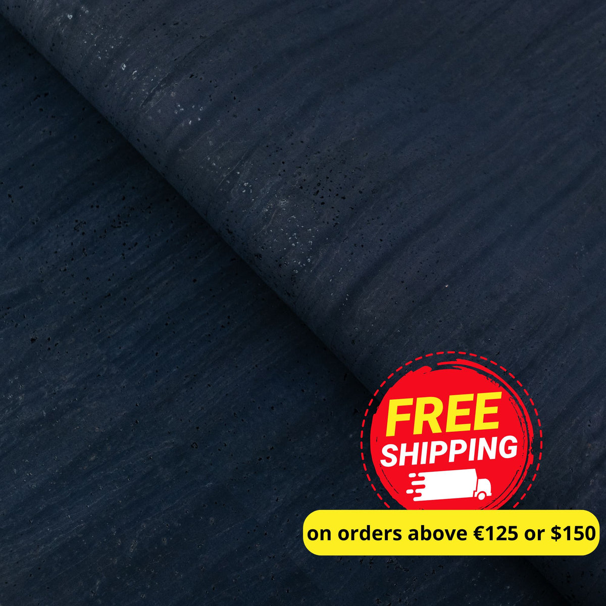 Deep Navy Blue Natural Cork Fabric – PU Backing COF-706