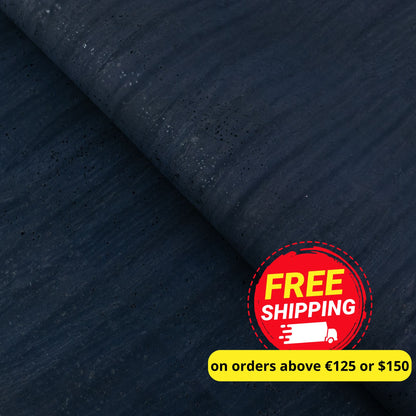 Deep Navy Blue Natural Cork Fabric – PU Backing COF-706