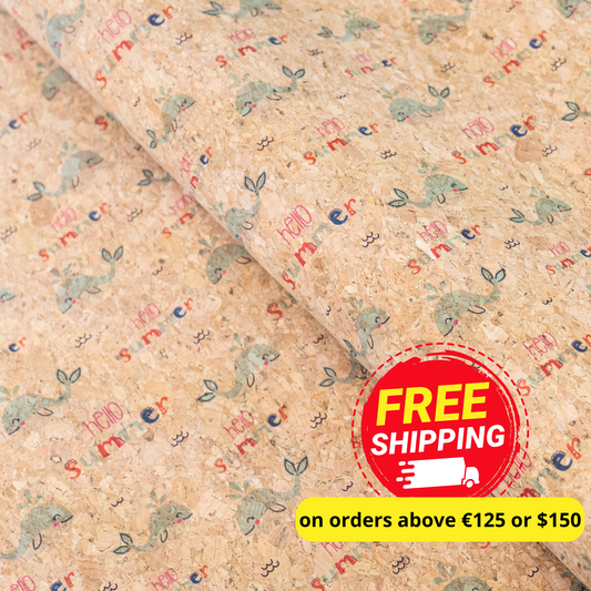 Summer Collection - Whale Summer Cork Fabric COF-25