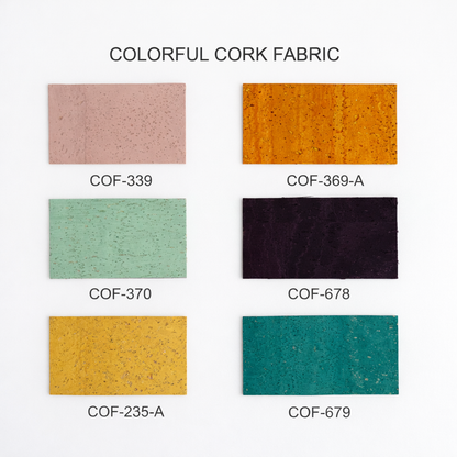 Colorful Cork Fabric | 8x5cm (3.1x2in) | 11 Piece Sample Pack