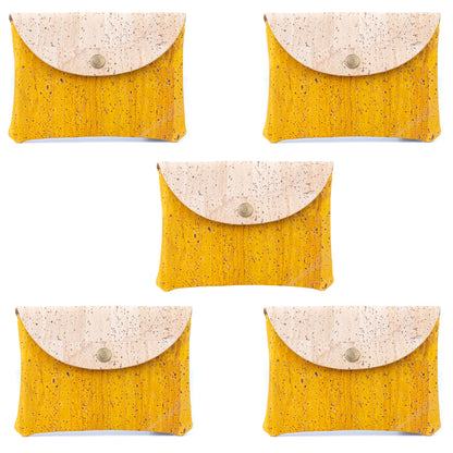 Cork Coin Purse | Set of 5 — Natural Cork Mini Wallet BAGP-306