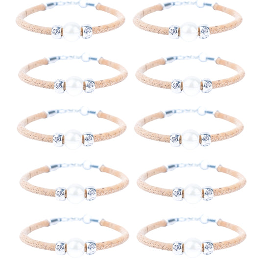 10 units Natural With Pearl Beads Women Bracelet BR-100-10