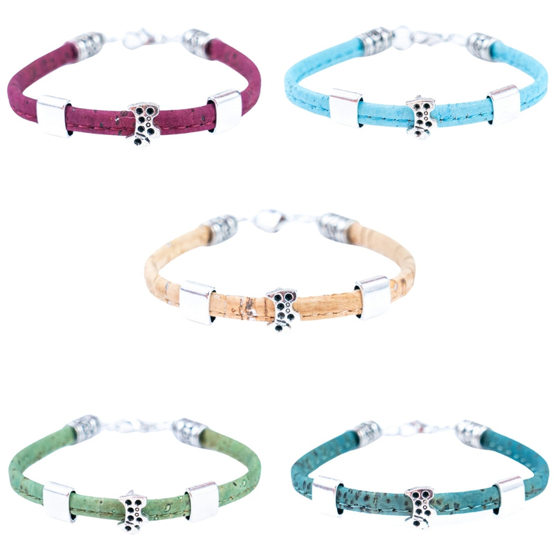5mm flat colored cork wire and alloy hardware puppy handmade women&
