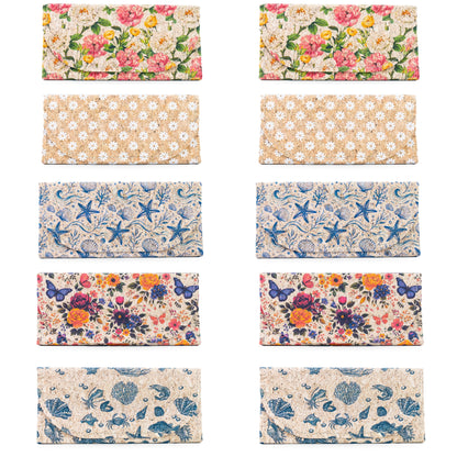 Printed Cork Glasses Cases – Magnetic Closure, Pack of 10 | L-1232-MIX-10