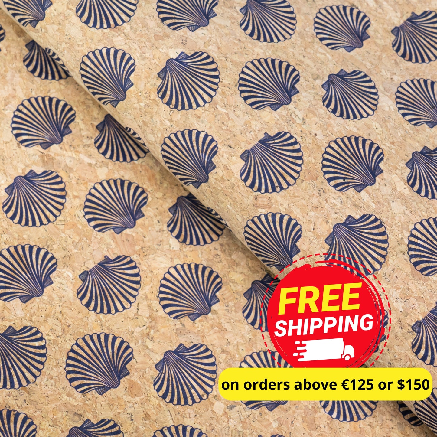 Summer Collection - Seashell Cork Fabric COF-28