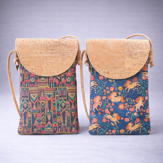 Natural Cork Half-Moon Flap Ladies' Phone Pouch (5units) BAGP-220