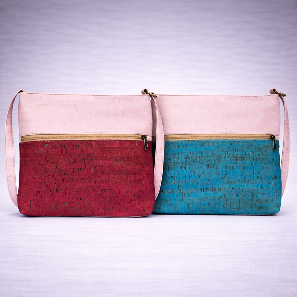 Chic Two-Tone Cork Crossbody Bag for Women BAGP-014