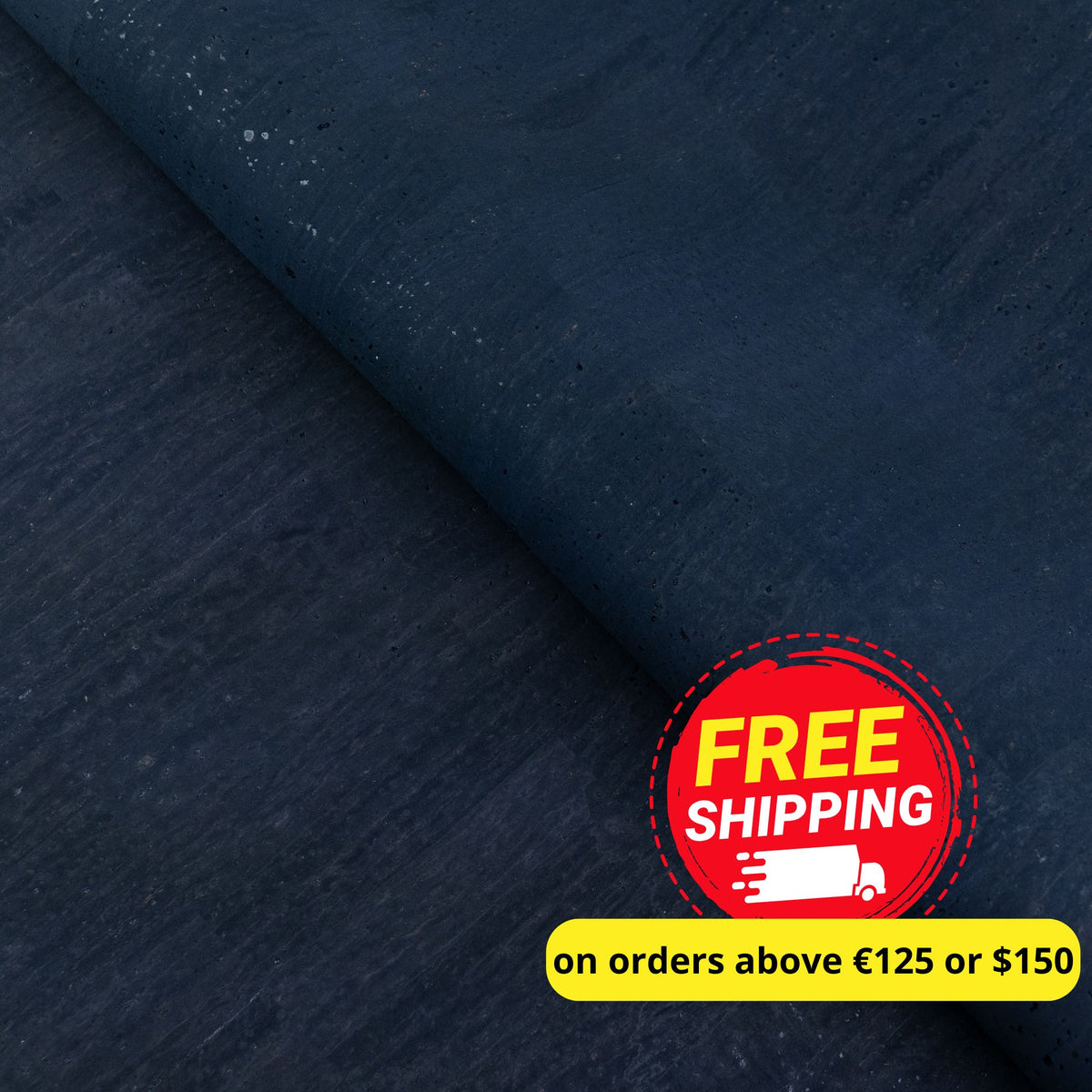 Deep Navy Blue Natural Cork Fabric – Microfiber Backing COF-707