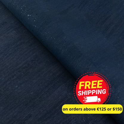 Deep Navy Blue Natural Cork Fabric – Microfiber Backing COF-707
