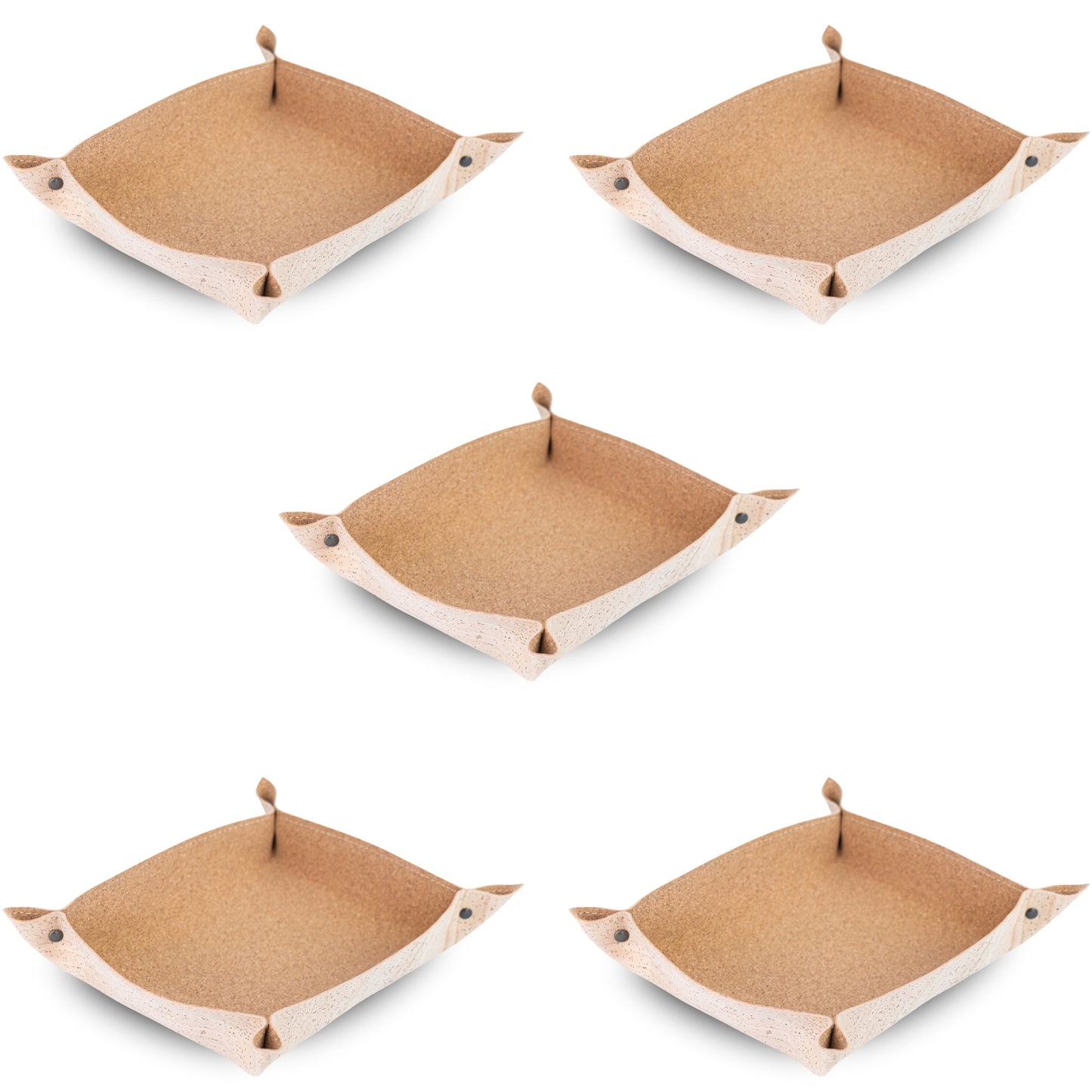 5pcs |Cork Catchall Tray Valet Tray in Natural Cork L-1193