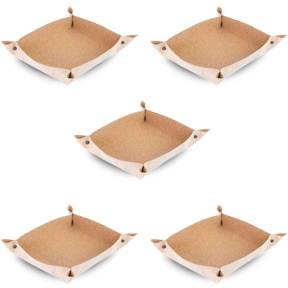5pcs |Cork Catchall Tray Valet Tray in Natural Cork L-1193