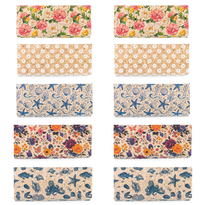 Printed Cork Glasses Cases – Magnetic Closure, Pack of 10 | L-1233-MIX-10