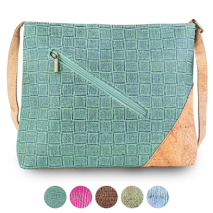 Natural Cork Textured Crossbody Bag for Women – Vegan Shoulder Handbag BAG-2406