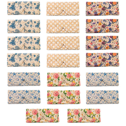Foldable Cork Glasses Cases – Assorted Prints L-1235-MIX-20（20 units)
