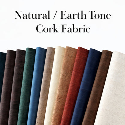 Natural / Earth Tone Cork Fabric | 8x5cm (3.1x2in) | 12 Piece Sample Pack